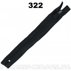 Молния нейлон с резиновым бегунком №3 18см карман Цвет G-322 черный